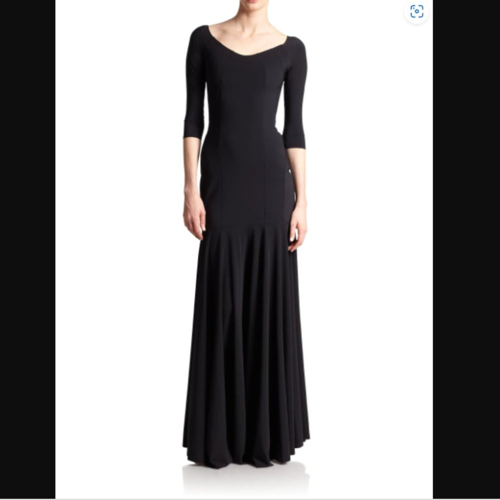 La Petite Robe Di Chiara Boni Estelle long off the shoulder gown in black